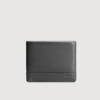 【BRAUN BUFFEL 德國小金牛】福利出清品 威爾 8卡中間翻零錢袋短夾-黑色(BF529-318-BK) 錢包送禮推薦