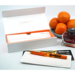 【Pelikan】百利金 M200 粉桔 鋼筆(送原廠4001大瓶裝墨水&手提袋)