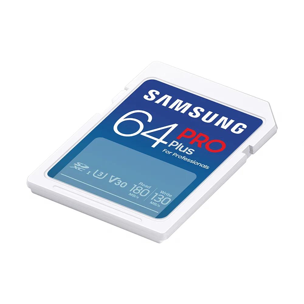 【SAMSUNG 三星】2024 PRO Plus SD 64GB記憶卡 公司貨(單眼 數位相機 攝影機 筆電)