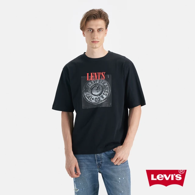 LEVIS 官方旗艦 男款 舒適短袖 鈕扣圖樣 印花短袖 T