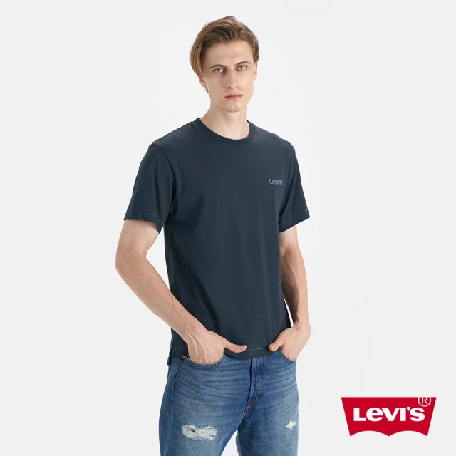 LEVIS 官方旗艦 男款 舒適長袖 後背布標 Tee 長袖