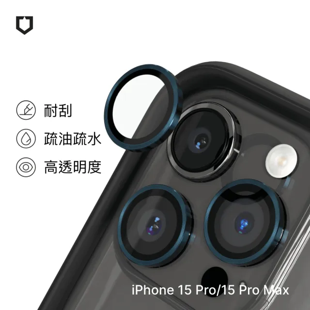 【RHINOSHIELD 犀牛盾】iPhone 15 Pro/15 Pro Max 耐衝殼鏡頭貼組｜Clear透明殼+鏡頭保護貼