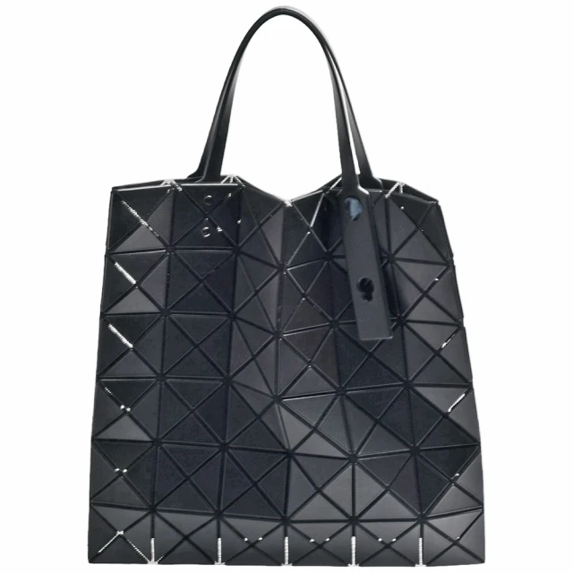 ISSEY MIYAKE 三宅一生 三宅一生BAOBAO霧面皮質透光幾何方格6X6手提包(霧黑色BB38-AG683-16)