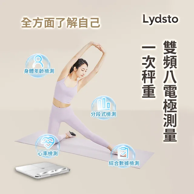 【小米有品】台灣公司貨 Lydsto 八電極體脂秤(體脂秤 體脂計 體重機 體重計 精準測脂 心率檢測 支援藍芽)