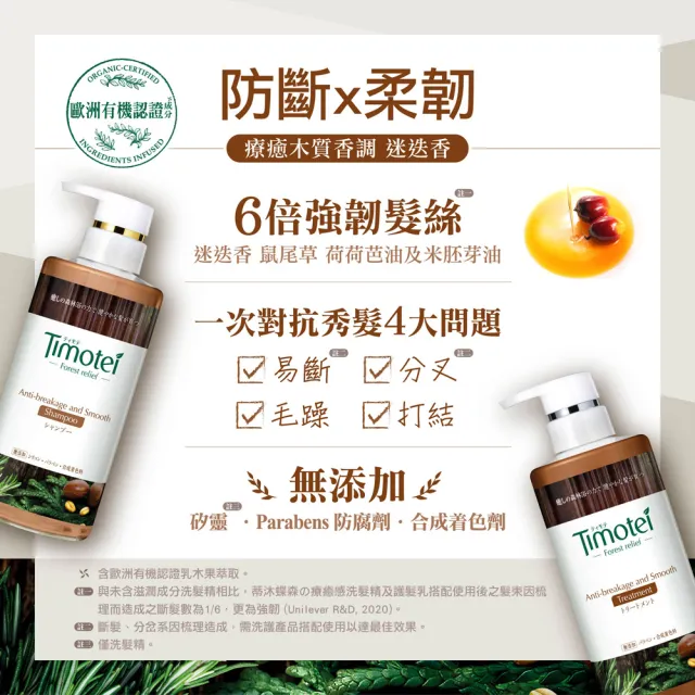 【Timotei 蒂沐蝶】Forest Relief 森林系洗髮精/護髮乳450gx6入組(加贈Pureit 即淨濾水壺2.5L)