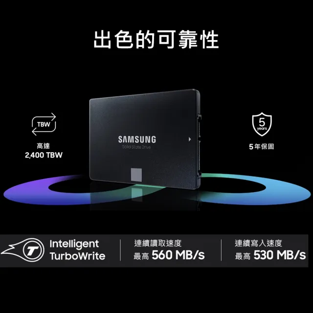 【SAMSUNG 三星】870 EVO 2TB SATA ssd固態硬碟 MZ-77E2T0BW 讀 560M/寫 530M