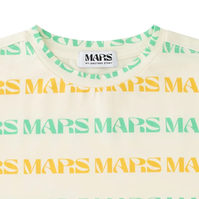 【MARS】童裝-經典LOGO文字條紋上衣