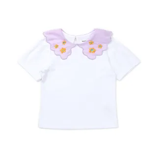 【TALESCOOP】童裝-Shine短袖翻領上衣(白色/紫色)