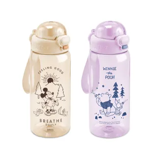 【SENSE LAB·Disney】迪士尼 慢活米奇/維尼 Tritan輕巧手提水瓶(730ml)