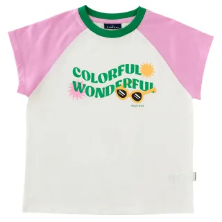 【BLUEDOG】童裝-拼色短袖上衣(粉色/白色)