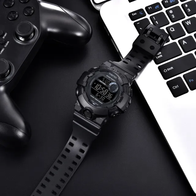 【DIGITEC】數碼科技 DG-5112 時尚 運動風 大鏡面 個性 電子錶(防水100米)