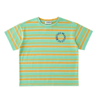 【MARS】童裝-綠色橫條小圈圈上衣(綠色)