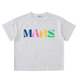 【MARS】童裝-灰底彩色LOGO上衣(灰色)