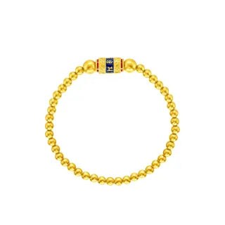 【周大福】傳承系列 古法六字箴言黃金串珠手鍊(鍊長16.25cm)