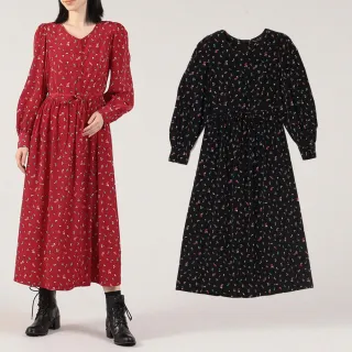 【agnes b.】To b. 女裝 復古印花長袖洋裝(多色)