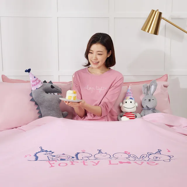 【YVONNE 以旺傢飾】100%美國棉薄紗毯-40LOVE 薄紗毯 泡泡粉(單人 純棉 台灣製)