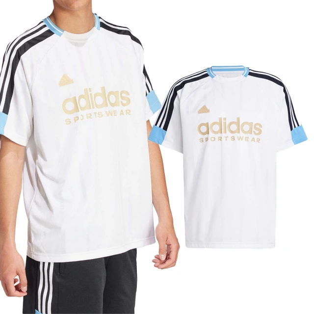 adidas 愛迪達 M Tiro NTPK Tee 男款 藍白色 運動 休閒 足球風 圓領 上衣 短袖 IY4496