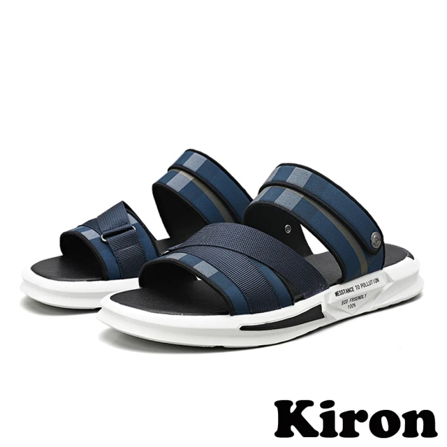 Kiron 平底涼鞋 平底拖鞋/兩穿法時尚運動風格紋拼接休閒