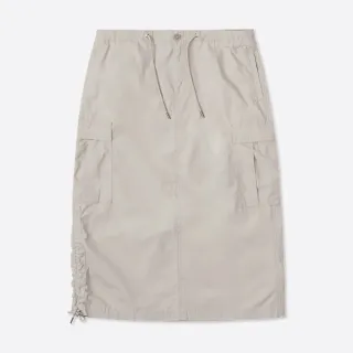 【CONVERSE】LONG WOVEN CARGO SKIRT 長裙 工裝裙 女裙 米灰色(10026794-A03)