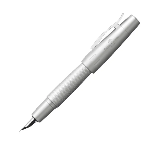 【Faber-Castell】E-MOTION銀格紋鋼筆-EF尖 免費刻字(原廠正貨)