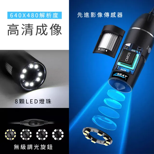 外接式電子顯微鏡 可升降顯微鏡 高清顯微鏡 高倍電子顯微鏡 光學顯微鏡 手持顯微鏡(130-MS1000+FF)