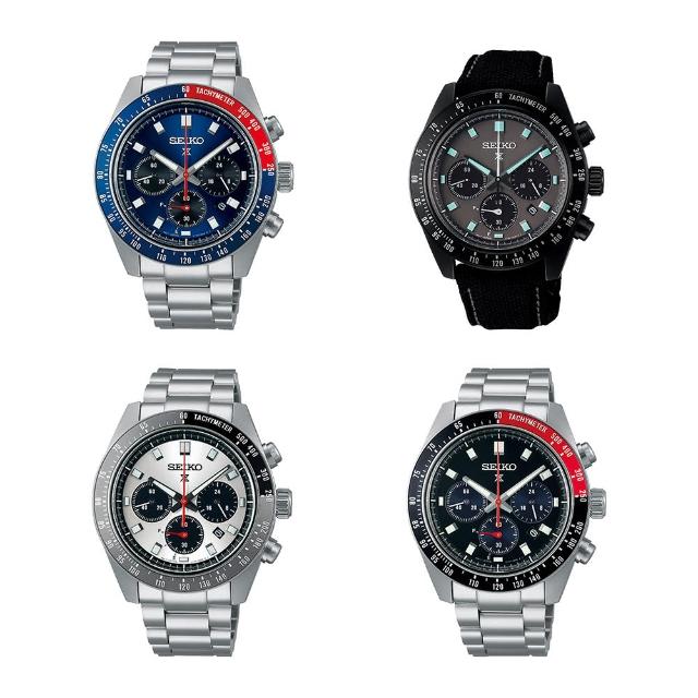 【SEIKO 精工】PROSPEX SPEEDTIMER 熊貓三眼太陽能計時錶 母親節(4款可選)