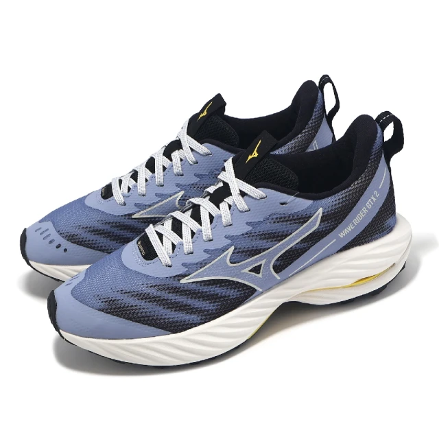 MIZUNO 美津濃 慢跑鞋 Wave Rider GTX 2 女鞋 藍 黑 防水 波浪片 運動鞋 美津濃(J1GD2479-22)