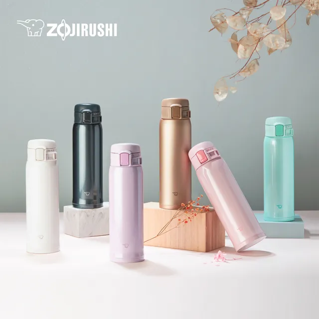 【ZOJIRUSHI 象印】超值2入組 MOMO獨家 不鏽鋼 保溫杯彈開式保溫杯480ml+480ml(SM-SR48E+SM-SR48E)(保溫瓶/