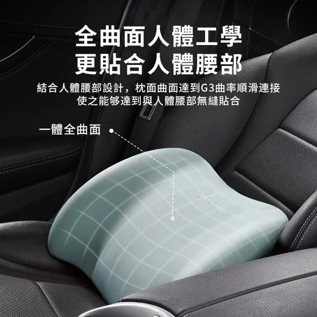 【KEYIE】車用護腰靠墊 汽車記憶棉腰靠 汽車腰靠 透氣腰靠枕 辦公椅靠墊(辦公/車用/家用)