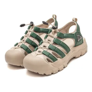 【MINE】真皮涼鞋 厚底涼鞋/真皮頭層牛皮護趾機能舒適厚底休閒涼鞋(綠)