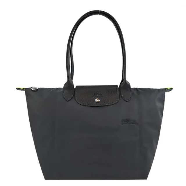 【LONGCHAMP】LE PLIAGE GREEN系列刺繡長把再生尼龍摺疊水餃包(大/多色選)