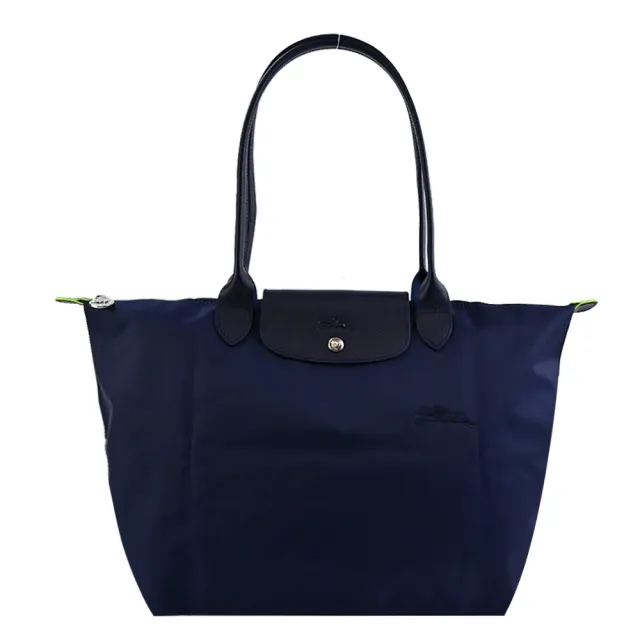 【LONGCHAMP】LE PLIAGE GREEN系列刺繡長把再生尼龍摺疊水餃包(大/多色選)