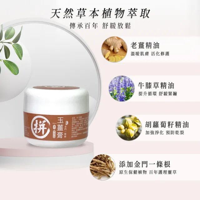 【安】玉薑膏-90ml(金門一條根+老薑精油溫熱舒暢)