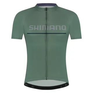 【SHIMANO】LOGO 男款短袖車衣 復古綠色