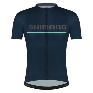 【SHIMANO】LOGO 男款短袖車衣 海軍藍色