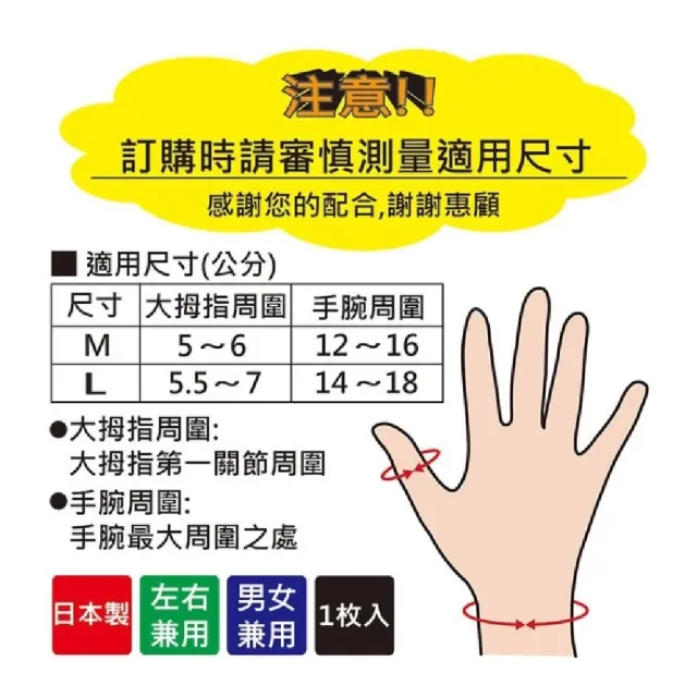【海夫健康生活館】百力肢體裝具 未滅菌 ALPHAX 拇指護腕固定帶 左右兼用/1入 日本製