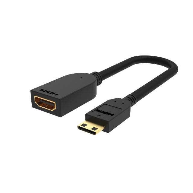【POLYWELL】Mini HDMI轉HDMI 轉接線 公對母 4K30Hz