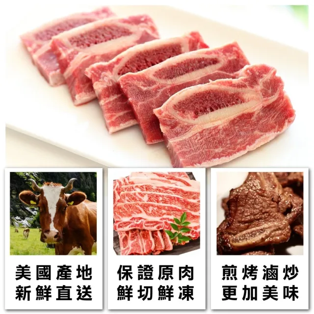 【海肉管家】美國Choice安格斯單骨牛小排15包組(共45片_3片/包)