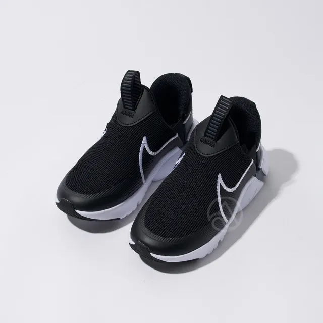 【NIKE 耐吉】Flex Plus 2 Black White 童鞋 中童 黑白色 襪套 舒適 包覆 休閒鞋 DV9000-003