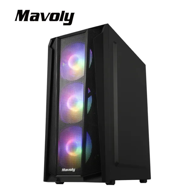 【Mavoly 松聖】荔枝 水果系列 機殼 電腦機殼(黑色 USB3.0/含RGB定光風扇*6PCS)