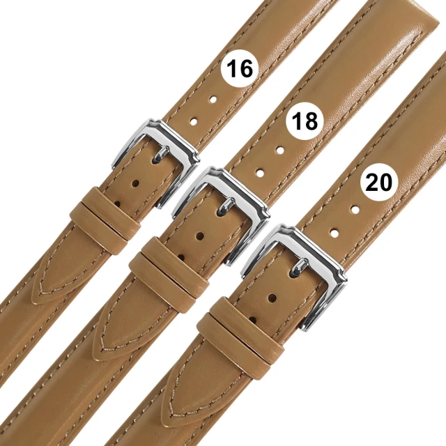 Watchband 16.18.20mm / 各品牌通用 細緻柔軟 百搭款 真皮錶帶(奶茶色)