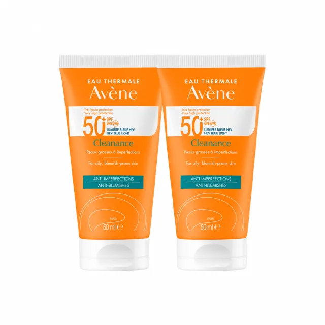 【Avene 雅漾官方直營】超能控油清爽防曬液50ml-2入(SPF50+/海洋友善)(防曬/防曬乳)