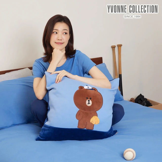 YVONNE 以旺傢飾YVONNE 以旺傢飾 熊大棒球方形抱枕 60x60公分(LINE FRIENDS)