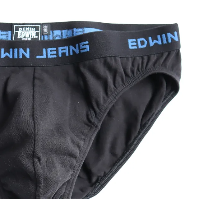 【EDWIN】彈性貼身純棉三角內褲 / 5件組 -男款(黑色)