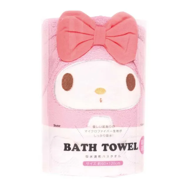 【台隆手創館】日本skater三麗鷗造型吸水速乾浴巾-60x120cm(Hello Kitty/Melody/大耳狗/庫洛米/布丁狗)