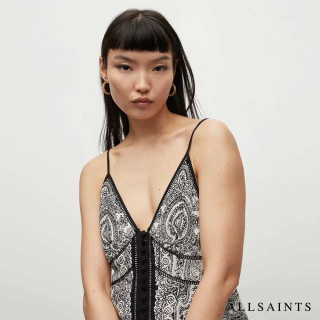 【ALLSAINTS】RAFAELA 人造絲細肩印花洋裝 WD434Y(常規版型)