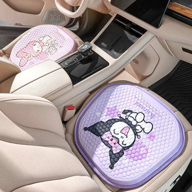 【SANRIO 三麗鷗】酷洛米美樂蒂汽車涼感坐墊車用凝膠坐墊(大耳狗/凱蒂貓/Hello Kitty)