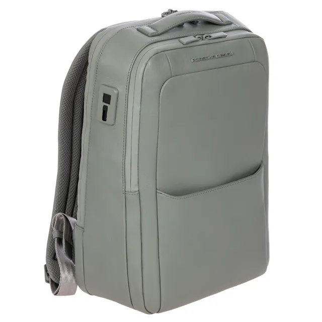 【Porsche Design 保時捷】限量3折 德國頂級小牛皮旅行後背包 全新專櫃展示品(灰色 OLE1614GRY)