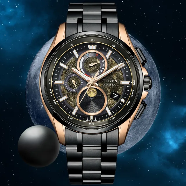 【CITIZEN 星辰】GENTS系列 HAKUTO-R限量 鈦金屬月相光動能電波腕錶 錶 手錶 送禮(BY1009-64Y)
