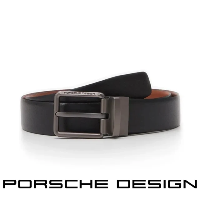 Porsche Design 保時捷 德國頂級小牛皮皮帶(黑色 FU5058)